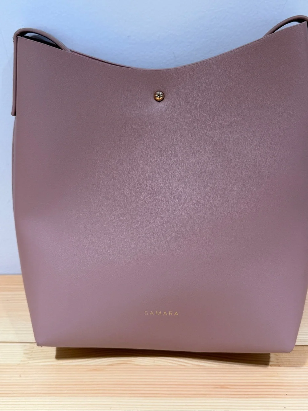 SAMARA Minimalist Vegan Leather Shoulder Bag in Blush Pink